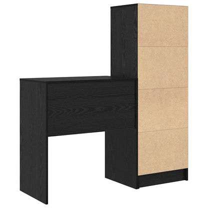 Bureau met lade 2 pcs Zwart Eiken