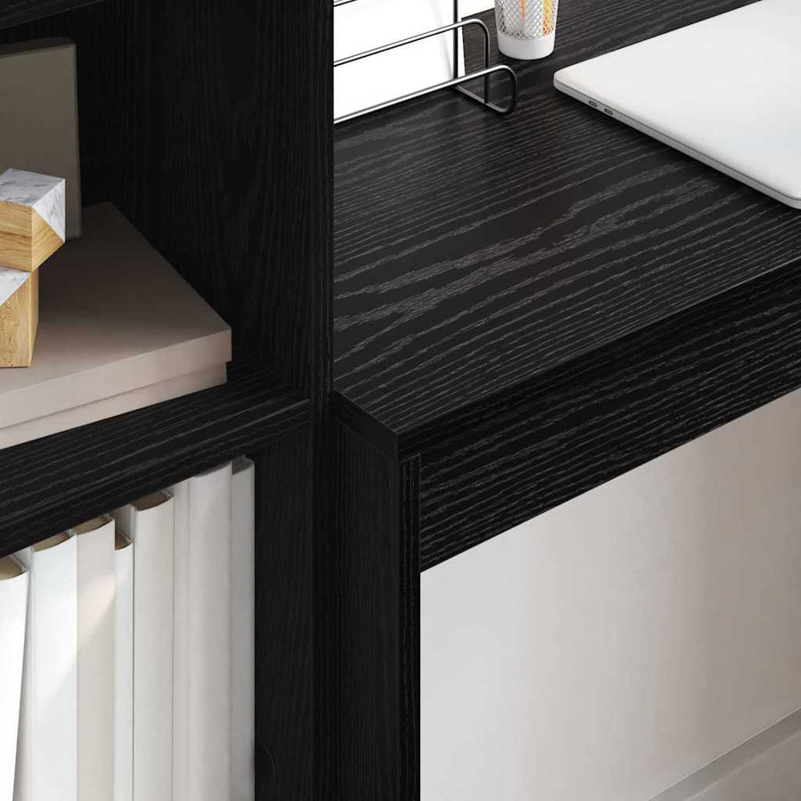 Bureau met lade 2 pcs Zwart Eiken