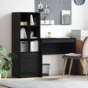 Bureau met lade zwart eiken 125,5x40x127 cm