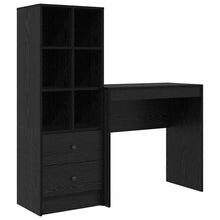 Bureau met lade 2 pcs Zwart Eiken