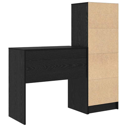 Bureau met lade 2 pcs Zwart Eiken