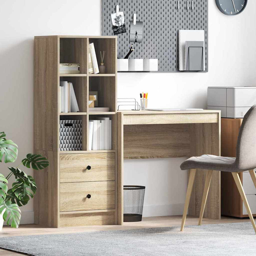 Bureau met lade 2 pcs Sonoma Eiken