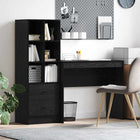 Bureau met lade zwart eiken 135,5x40x127 cm