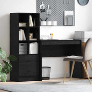 Bureau met lade zwart eiken 135,5x40x127 cm