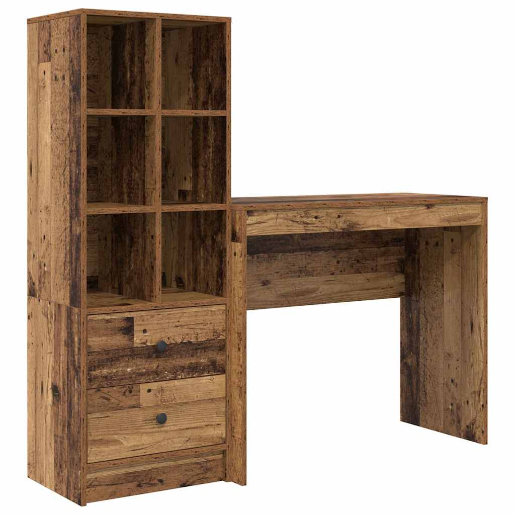 Bureau met lade 2 pcs Oudhout