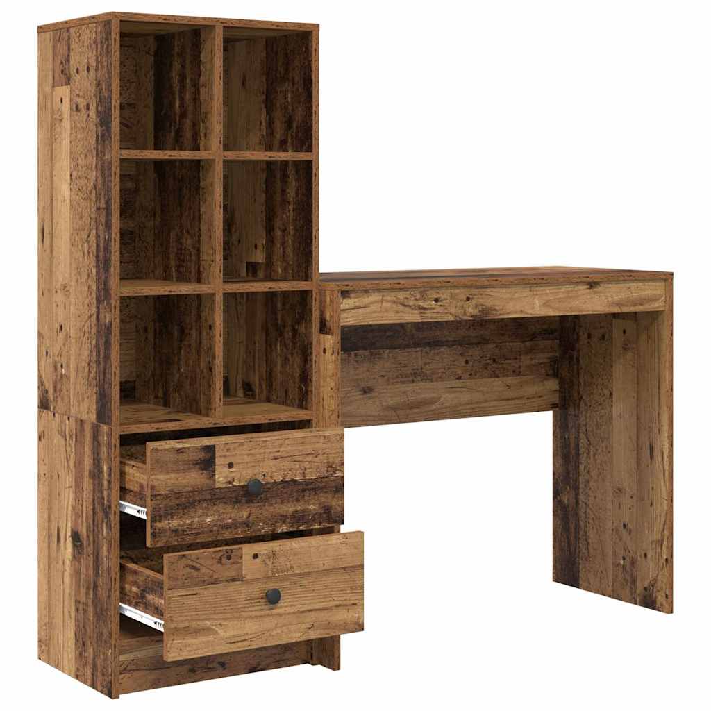 Bureau met lade 2 pcs Oudhout