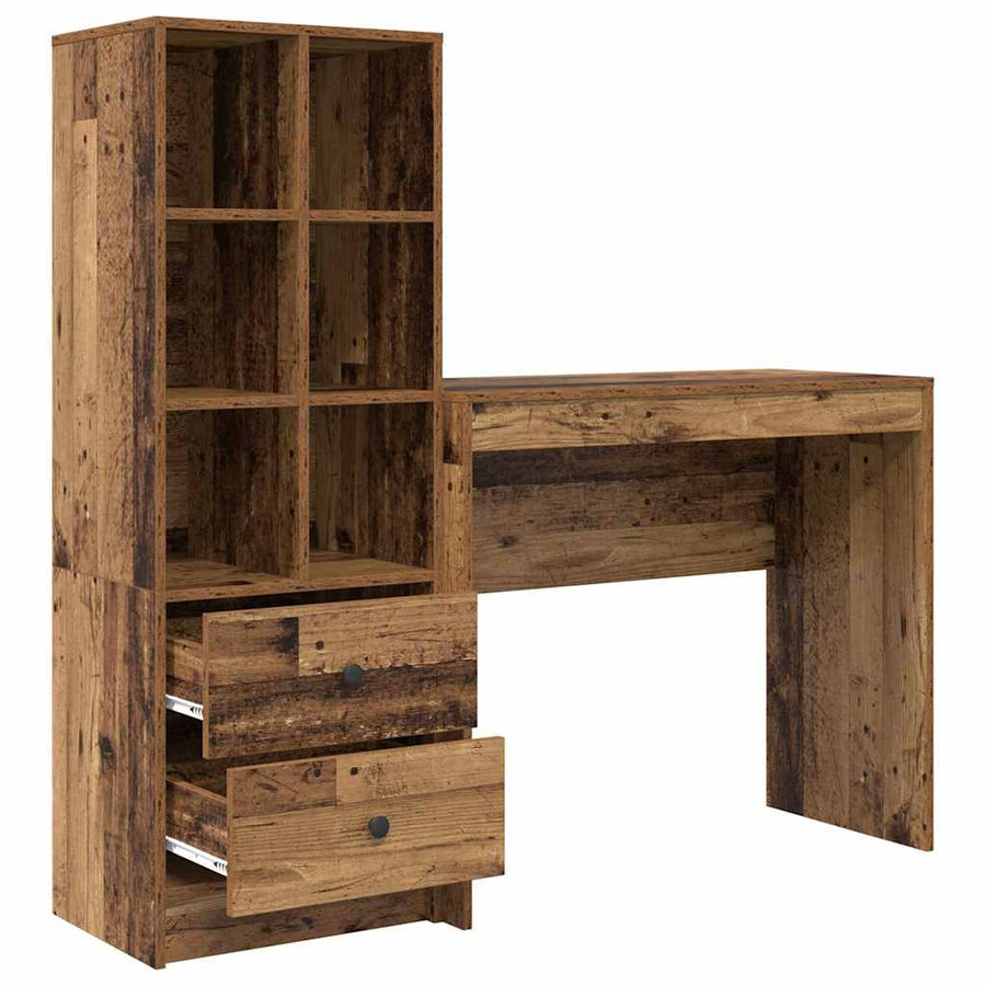 Bureau met lade 2 pcs Oudhout