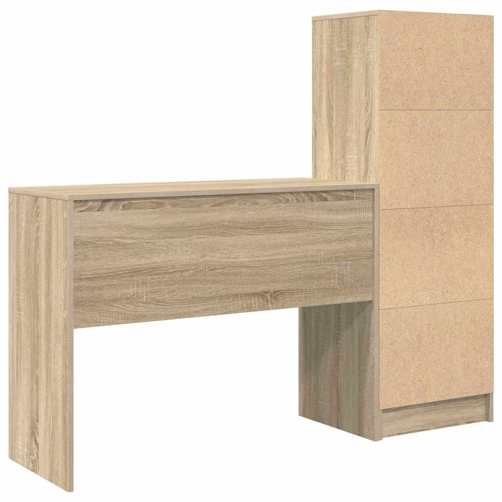 Bureau met lade 2 pcs Sonoma Eiken