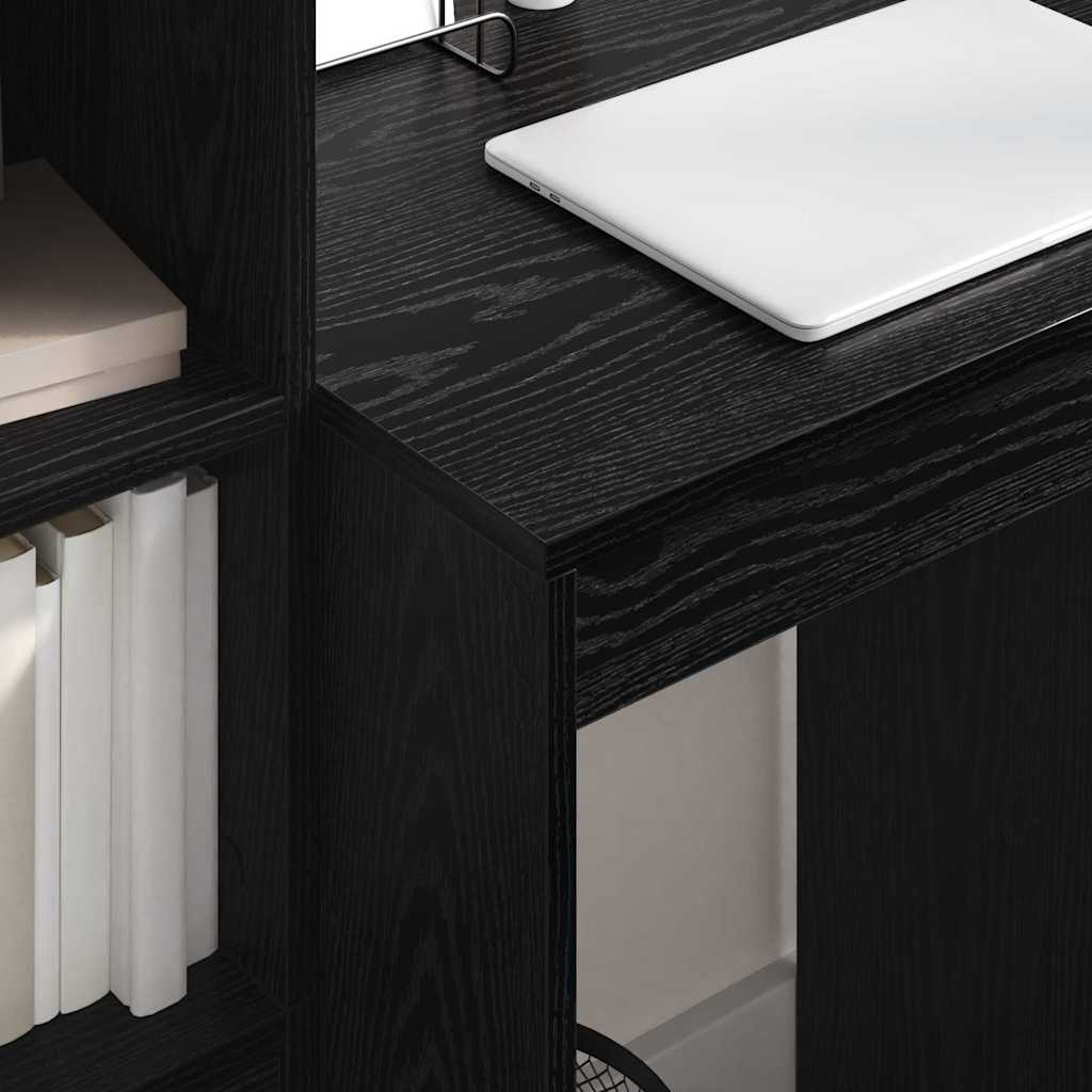Bureau met lade 2 pcs Zwart Eiken
