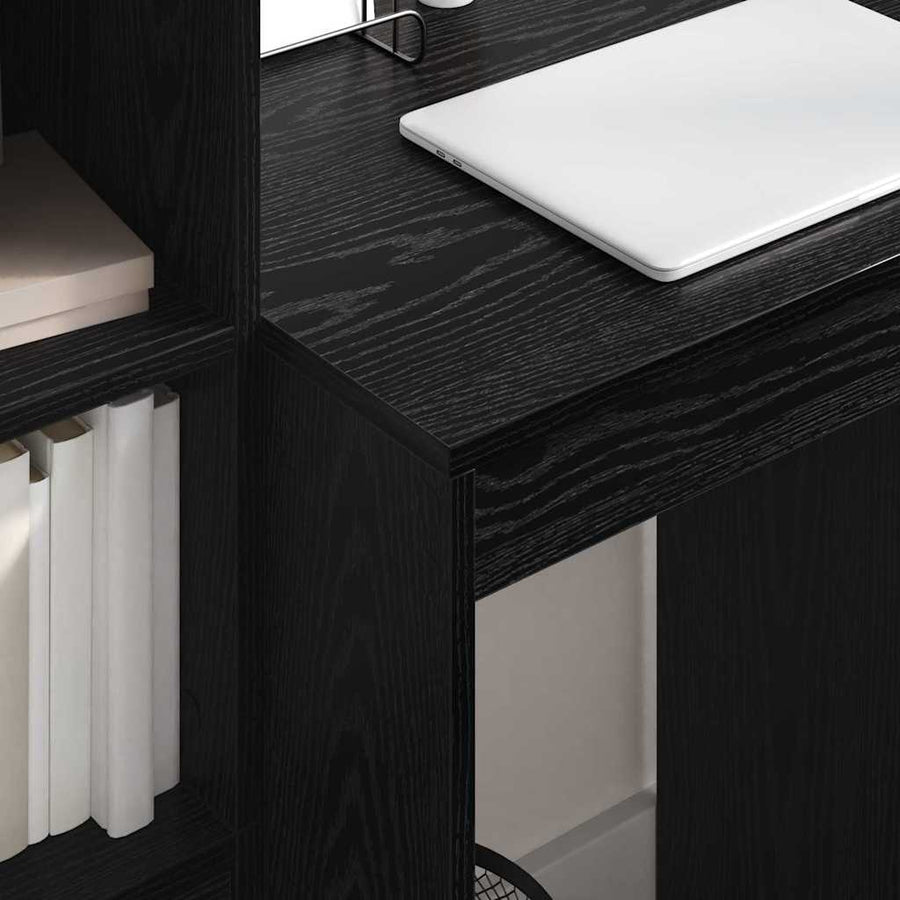 Bureau met lade 2 pcs Zwart Eiken