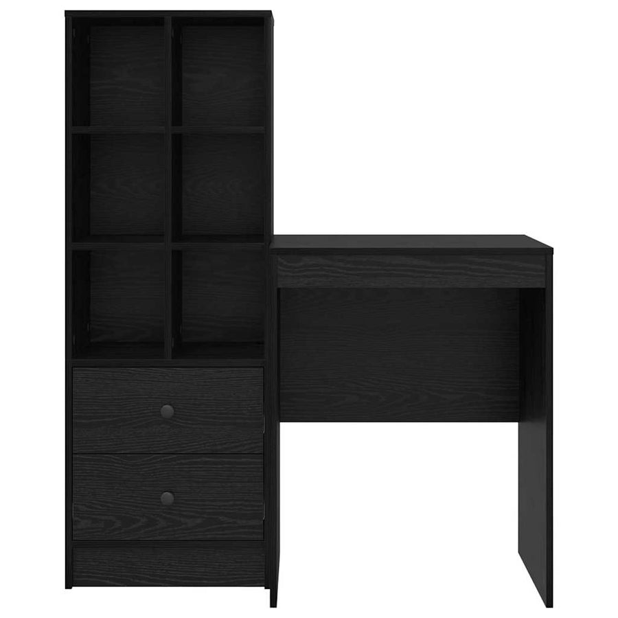 Bureau met lade 2 pcs Zwart Eiken
