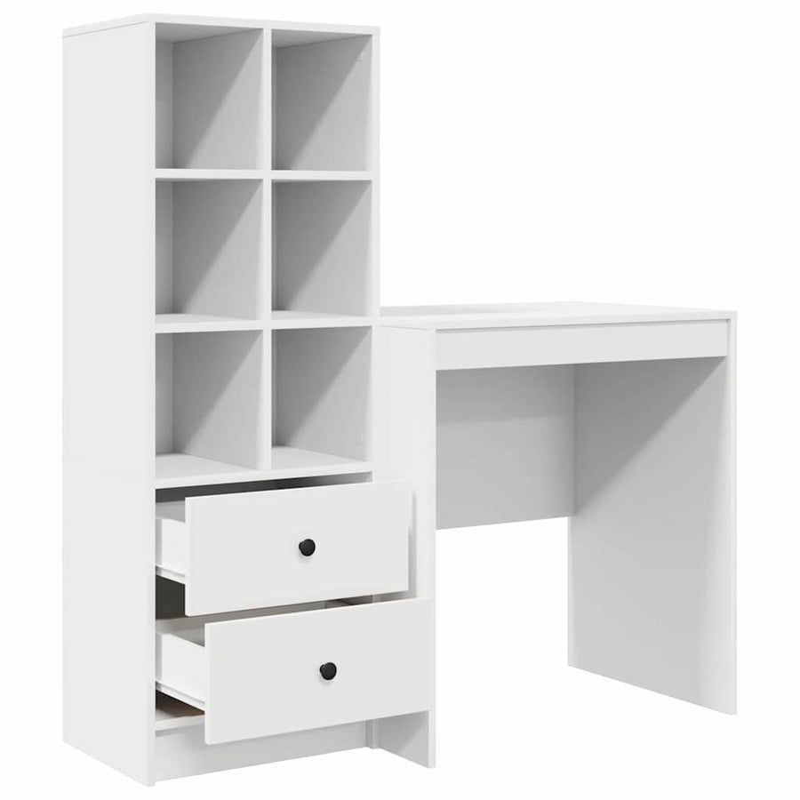 Bureau met lade 2 pcs Wit