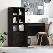 Bureau met lade zwart eiken 115,5x50x127 cm