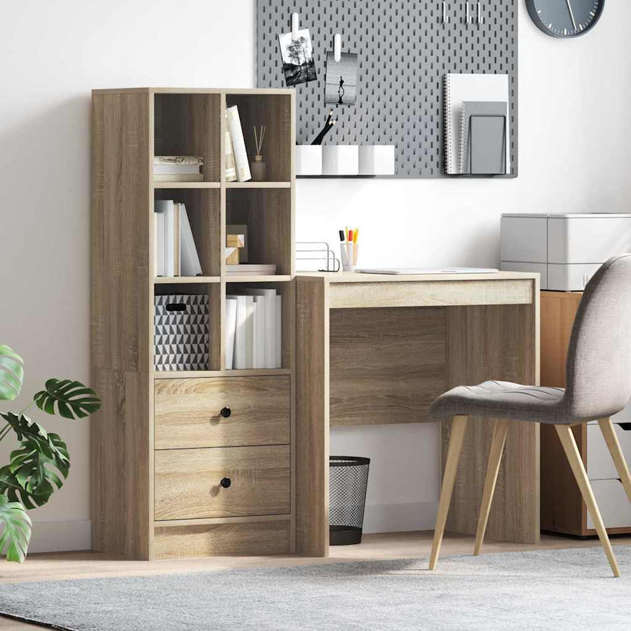 Bureau met lade 2 pcs Sonoma Eiken