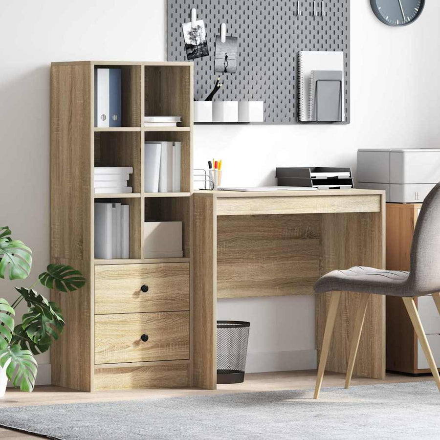 Bureau met lade 2 pcs Sonoma Eiken