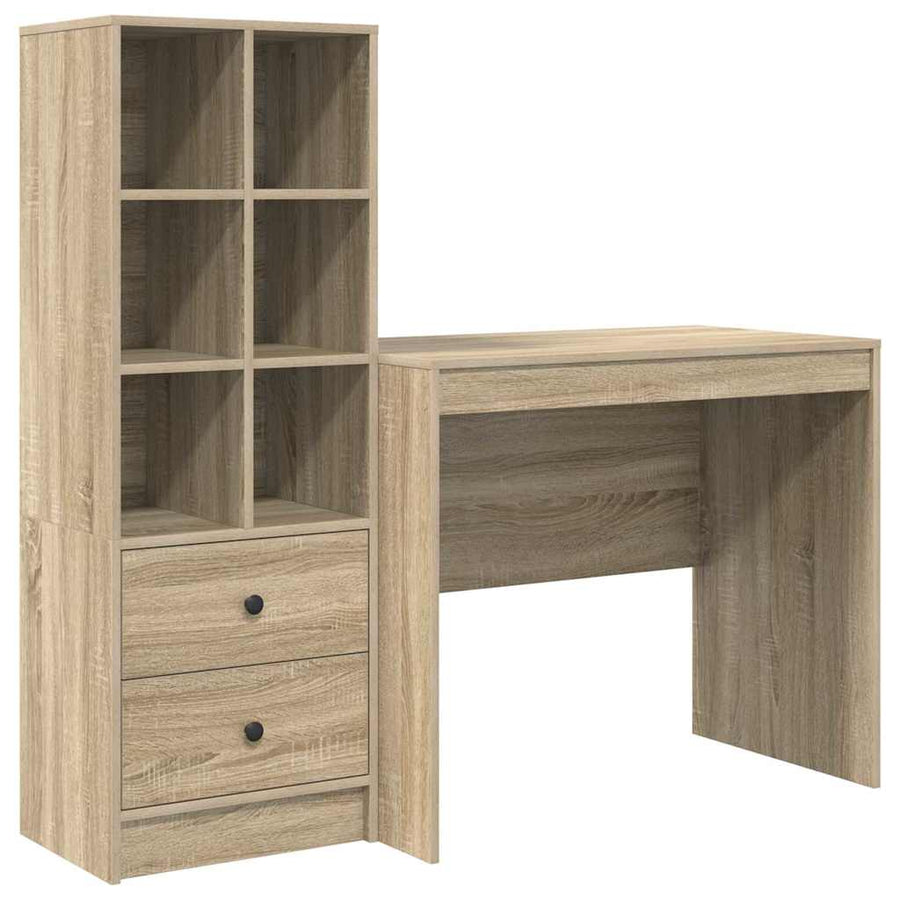 Bureau met lade 2 pcs Sonoma Eiken