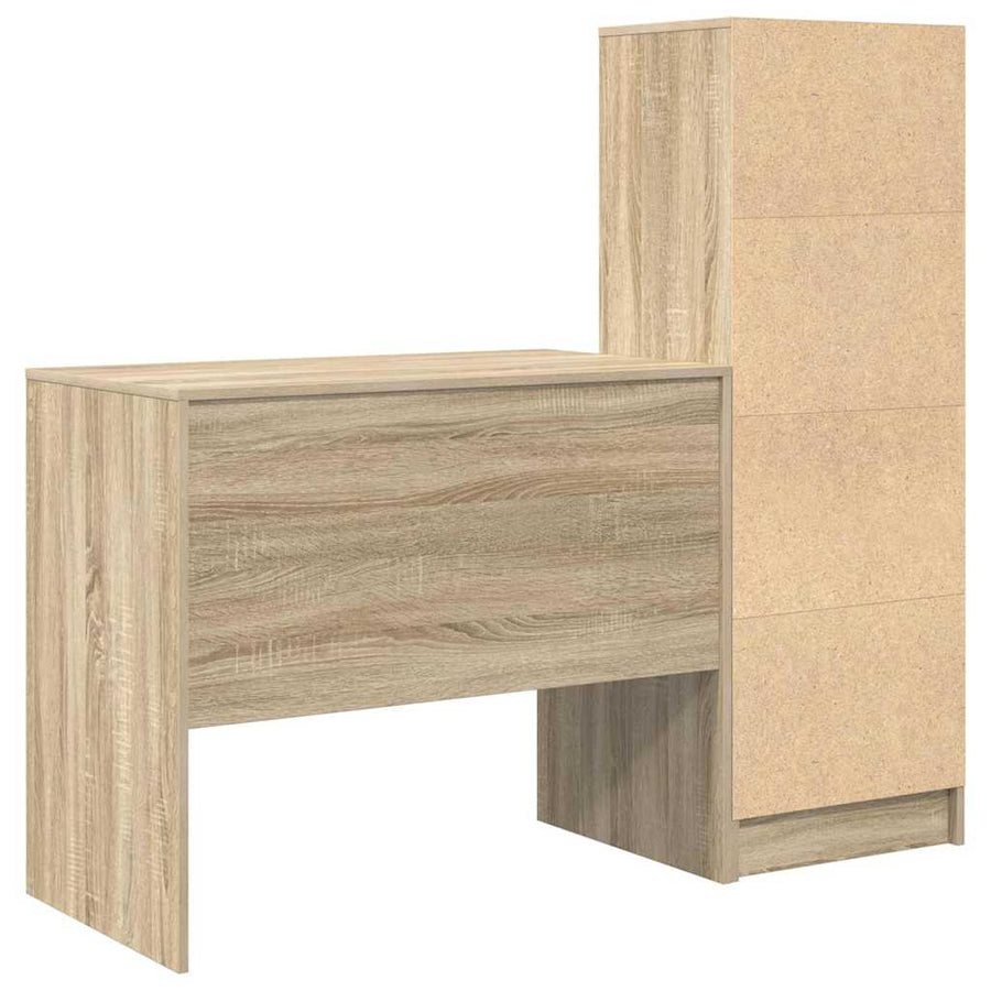Bureau met lade 2 pcs Sonoma Eiken