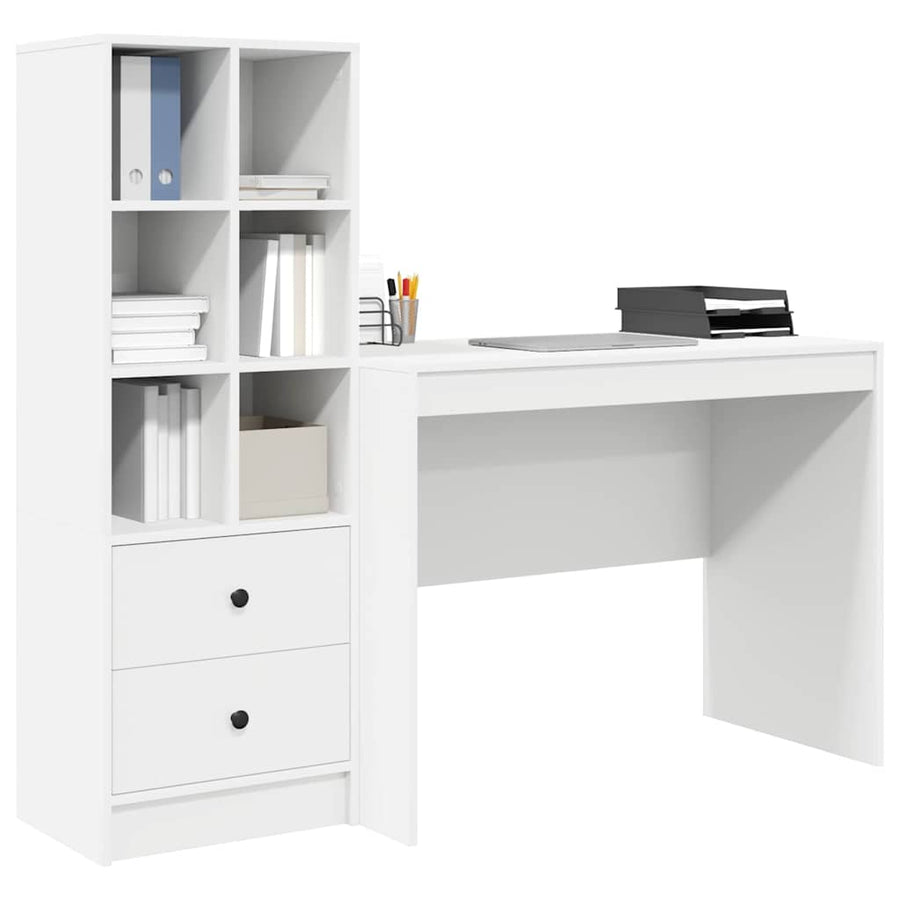 Bureau met lade 2 pcs Wit