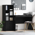 Bureau met lade 2 stuks zwart eiken 145,5x50x127 cm