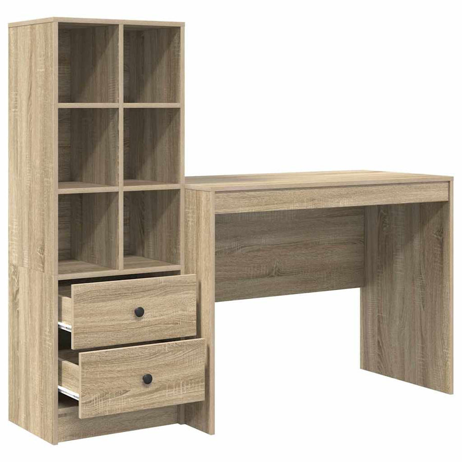 Bureau met lade 2 pcs Sonoma Eiken