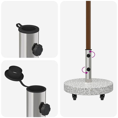 Parasolvoet Verstelbaar Grijs 45 x 45 x 42.5 cm Graniet en RVS