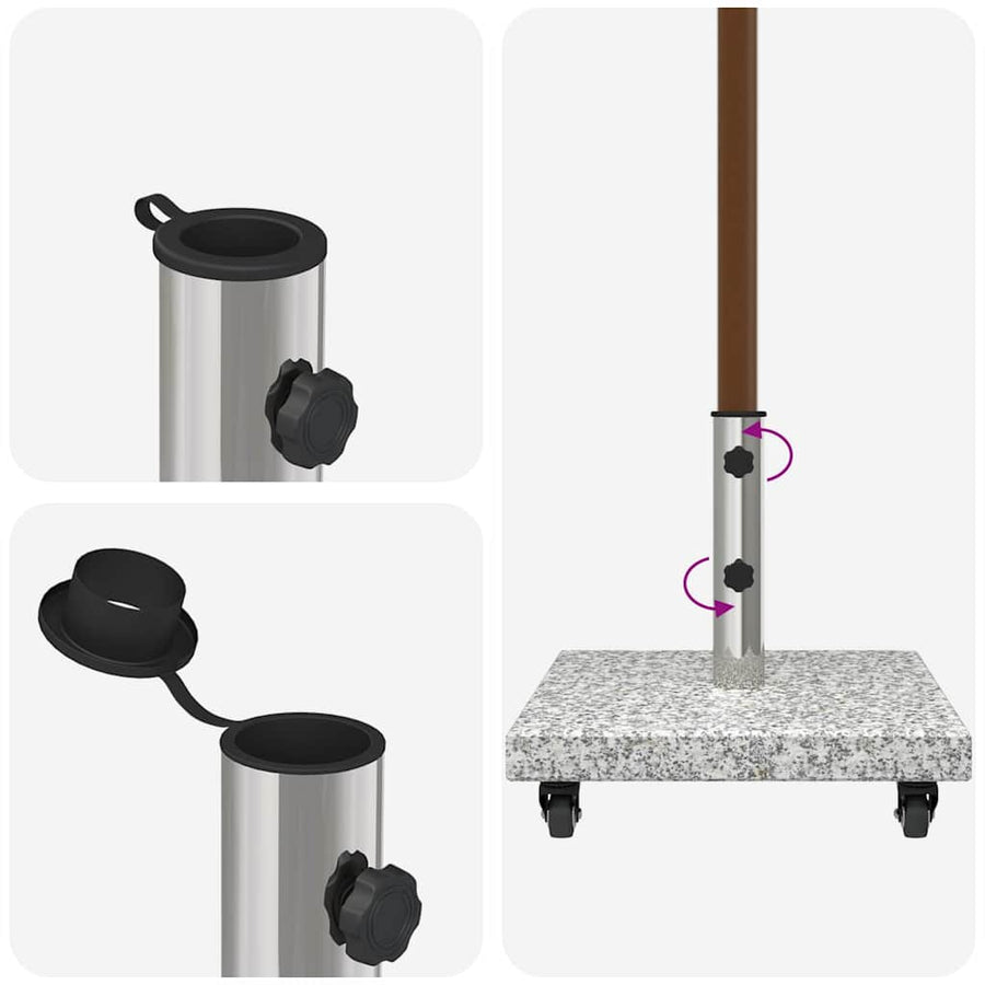 Parasolvoet Grijs 45 x 45 x 45 cm Graniet