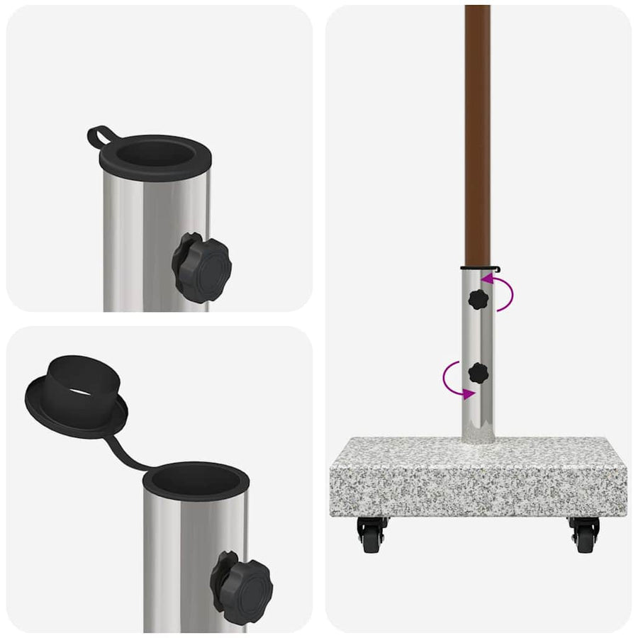Parasolvoet Grijs 45 x 25 x 45 cm Graniet en Staal