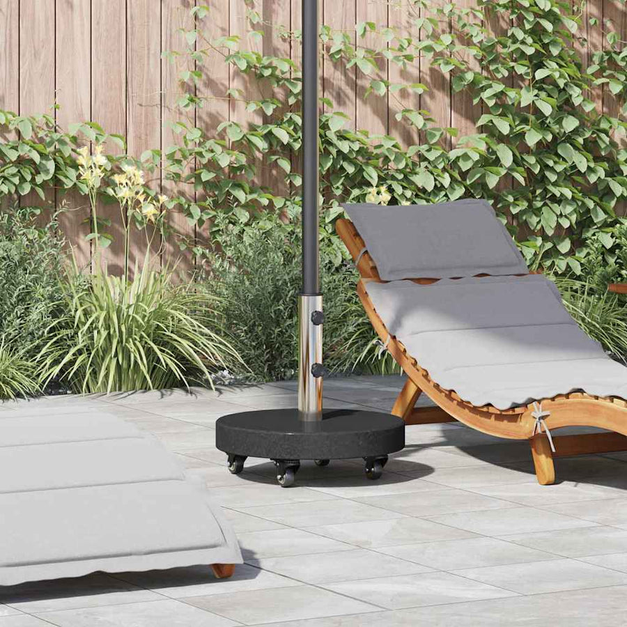 Parasolvoet 45 X 45 X 45 Cm Graniet En Rvs met wielen (66 cm) Zwart 30 kg