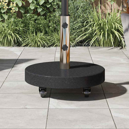 Parasolvoet 45 X 45 X 45 Cm Graniet En Rvs met wielen (66 cm) Zwart 30 kg