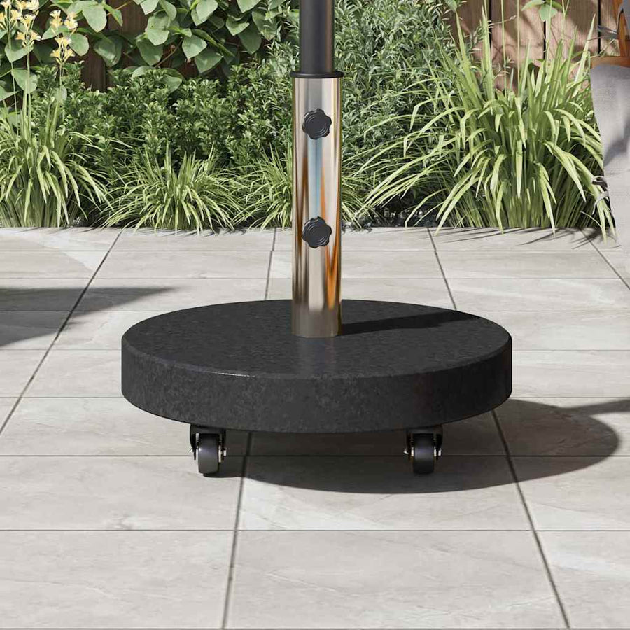 Parasolvoet 45 X 45 X 45 Cm Graniet En Rvs met wielen (66 cm) Zwart 30 kg
