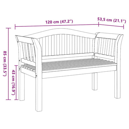 Bank Bruin 120 x 53,5 x 85 cm Massief teakhout