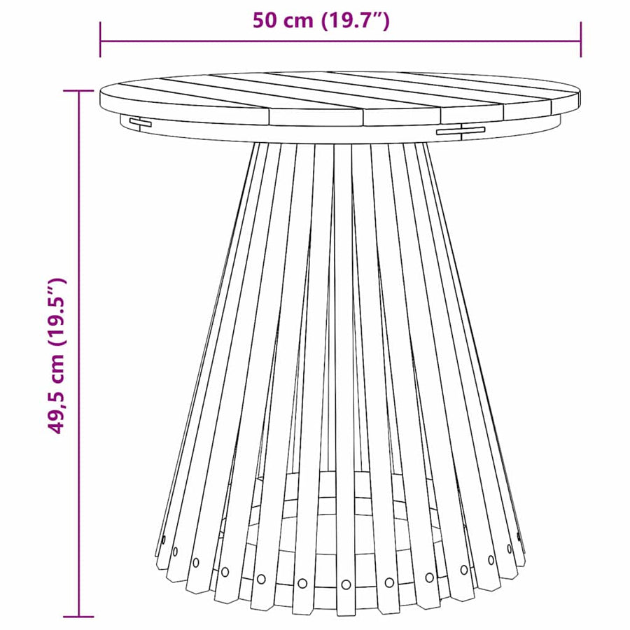 Bijzettafel Bruin 50 x 50 x 49,5 cm Massief Teakhout