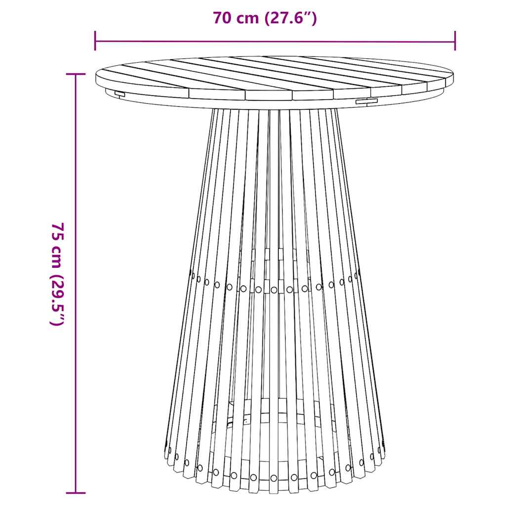 Bijzettafel Bruin 70 x 70 x 75 cm Massief Teakhout