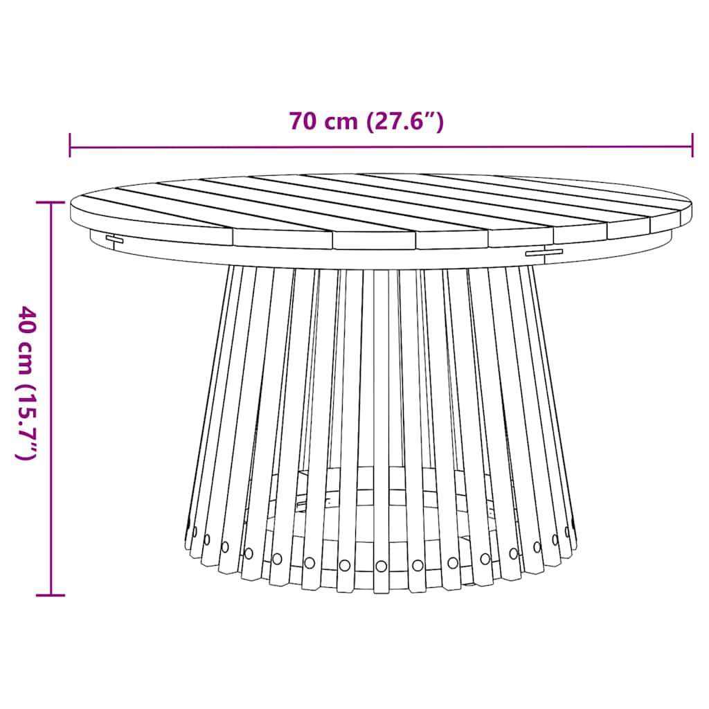Bijzettafel Bruin 70 x 70 x 40 cm Massief Teakhout