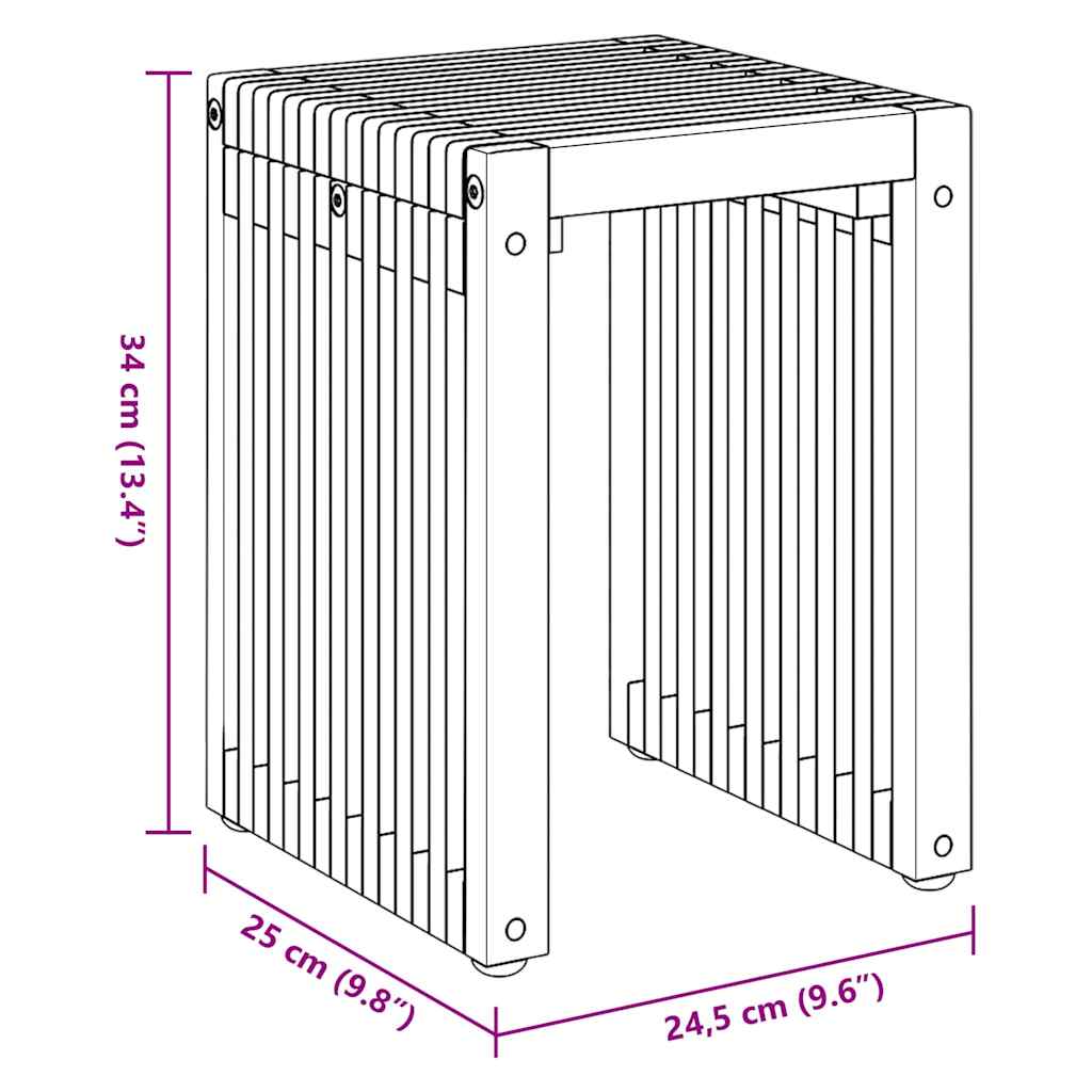 Tuin Bijzettafel 3 pcs Bruin 33 x 44,5 x 51 cm Massief Teakhout