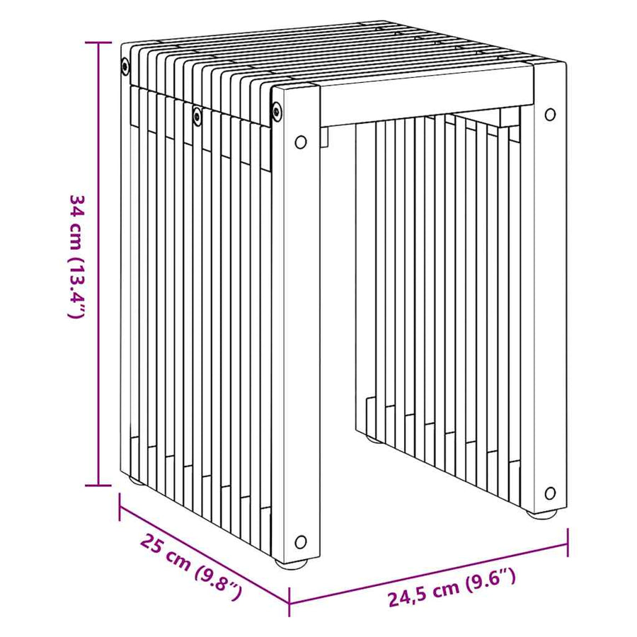Tuin Bijzettafel 3 pcs Bruin 33 x 44,5 x 51 cm Massief Teakhout