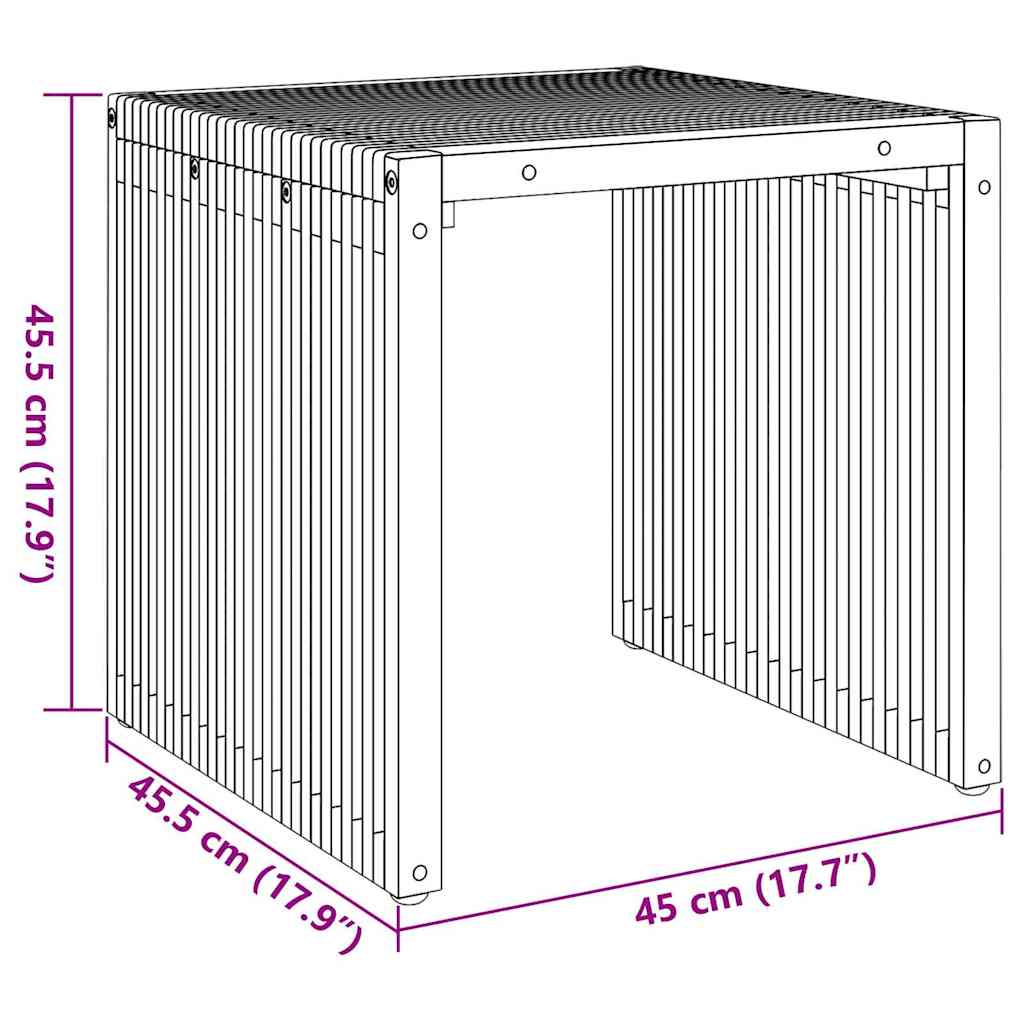 Tuin Bijzettafel Bruin 45 x 42,5 x 45 cm Massief Teakhout