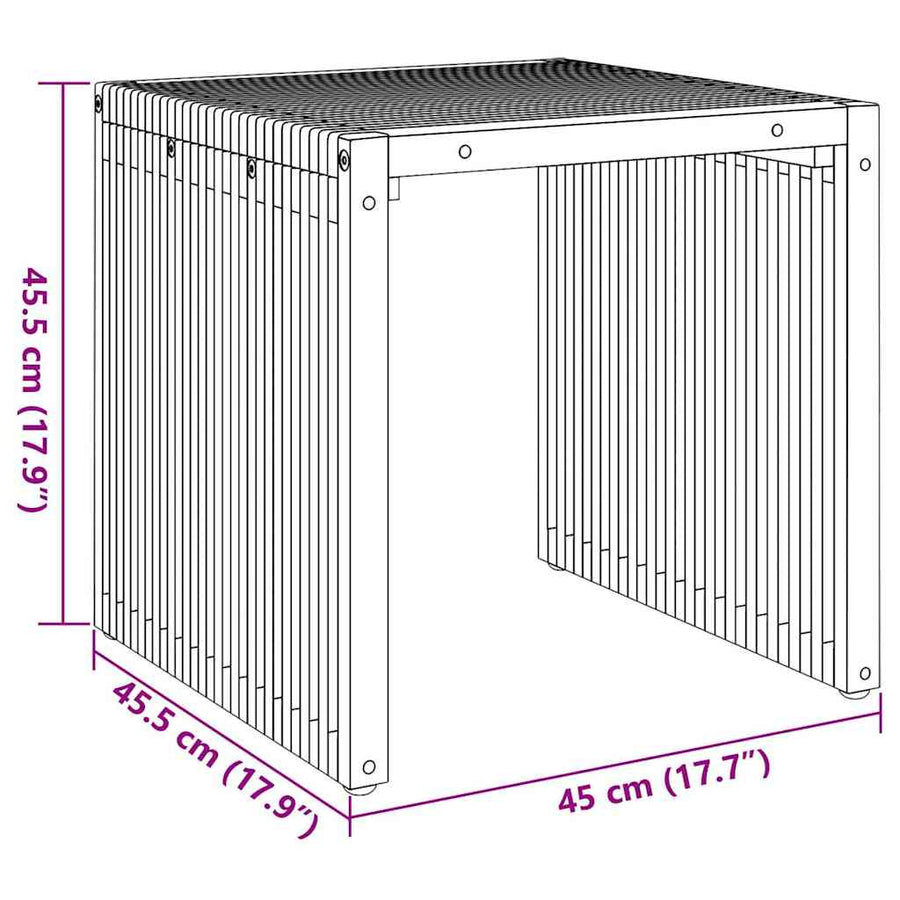 Tuin Bijzettafel Bruin 45 x 42,5 x 45 cm Massief Teakhout