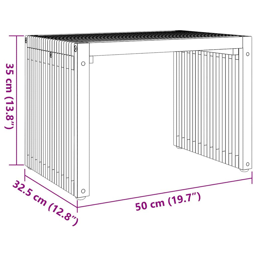 Tuin Bijzettafel Bruin 50 x 32,5 x 35 cm Massief Teakhout