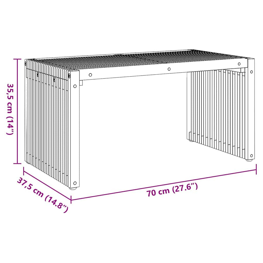 Tuin Bijzettafel Bruin 70 x 37,5 x 35,5 cm Massief Teakhout