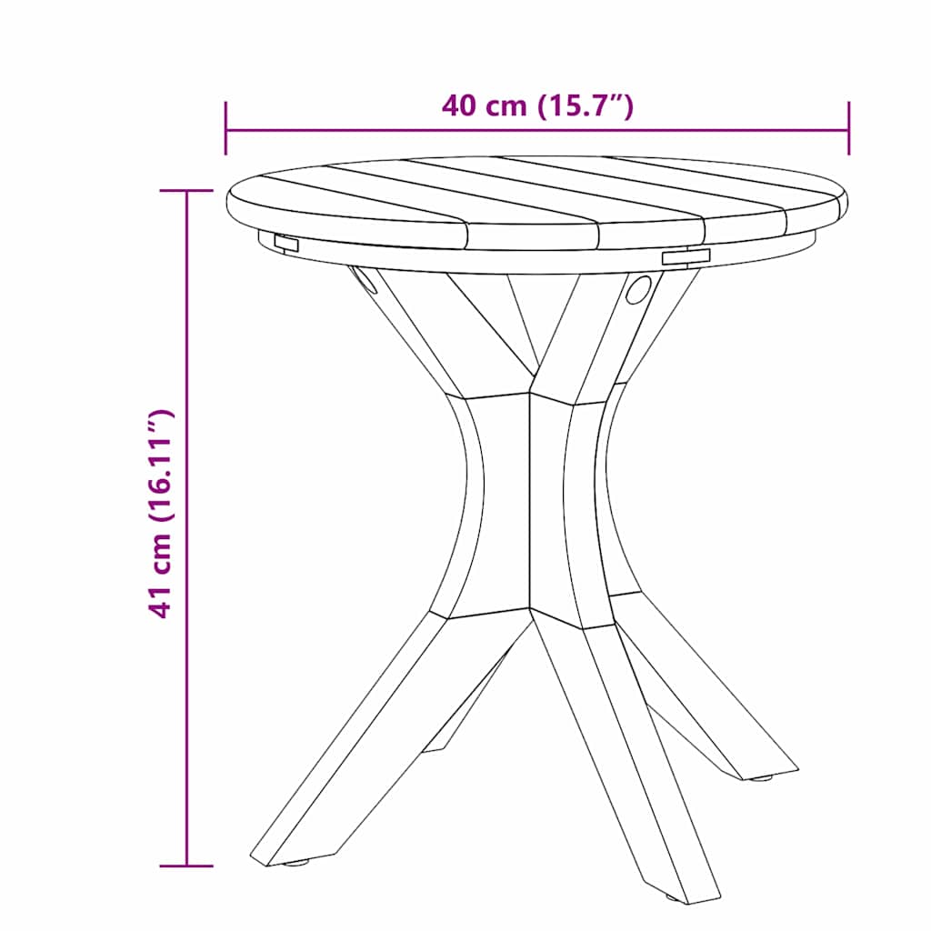 Bijzettafel Bruin 40 x 40 x 41 cm Massief Teakhout