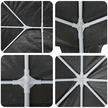Partytent 400 X 400 X 266 Cm Polyethyleen En Staal 4 x 4 m Antraciet