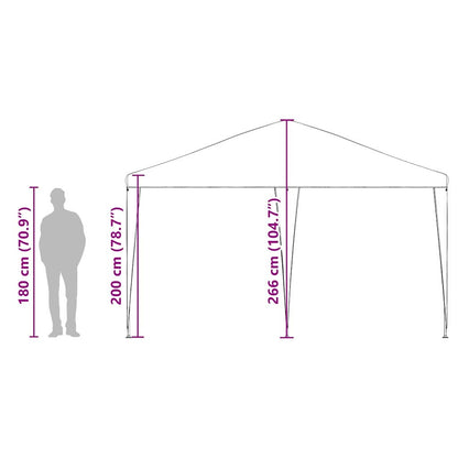 Partytent 400 X 400 X 266 Cm Polyethyleen En Staal 4 x 4 m Antraciet