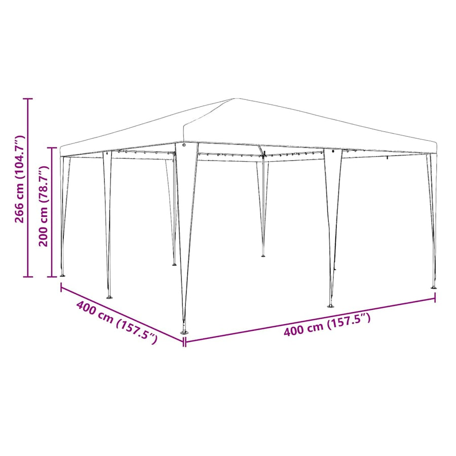 Partytent Groen 400 x 400 x 266 cm Polyethyleen en Staal