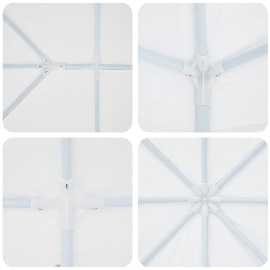 Partytent met 8 Zijwanden - Wit - 4 x 4 m - PE