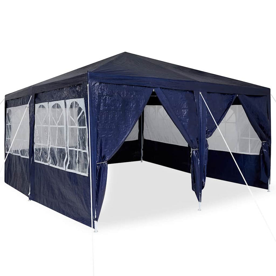 Partytent 400 X 400 X 266 Cm Polyetheen 4 x 4 m Blauw