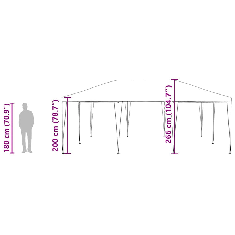 Partytent Blauw 600 x 400 x 266 cm Polyethyleen en Staal