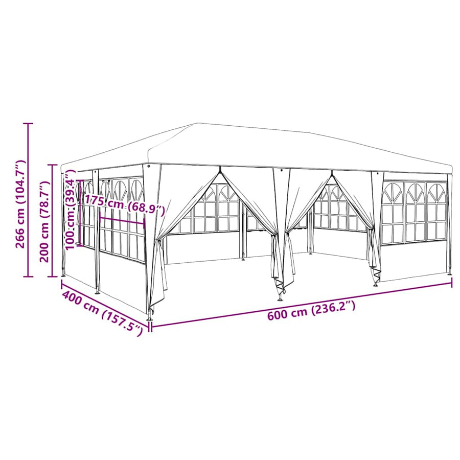 Partytent Blauw 600 x 400 x 266 cm Polyetheen