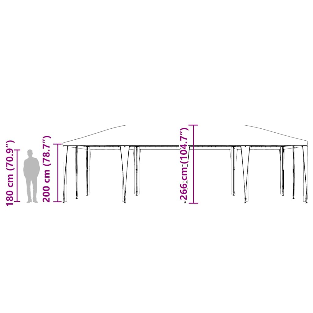 Partytent Groen 800 x 400 x 266 cm Polyethyleen en Staal