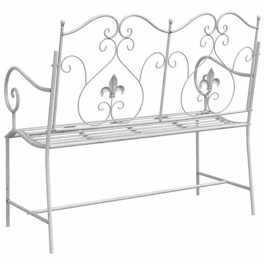Tuinbank Antiek wit 104 x 54 x 93 cm Staal